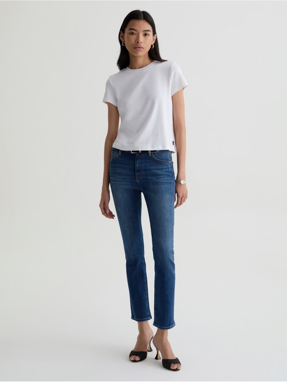 AG Adriano Goldschmied Mari Women’s Mid-Rise Slim Straight Jeans in Size 25